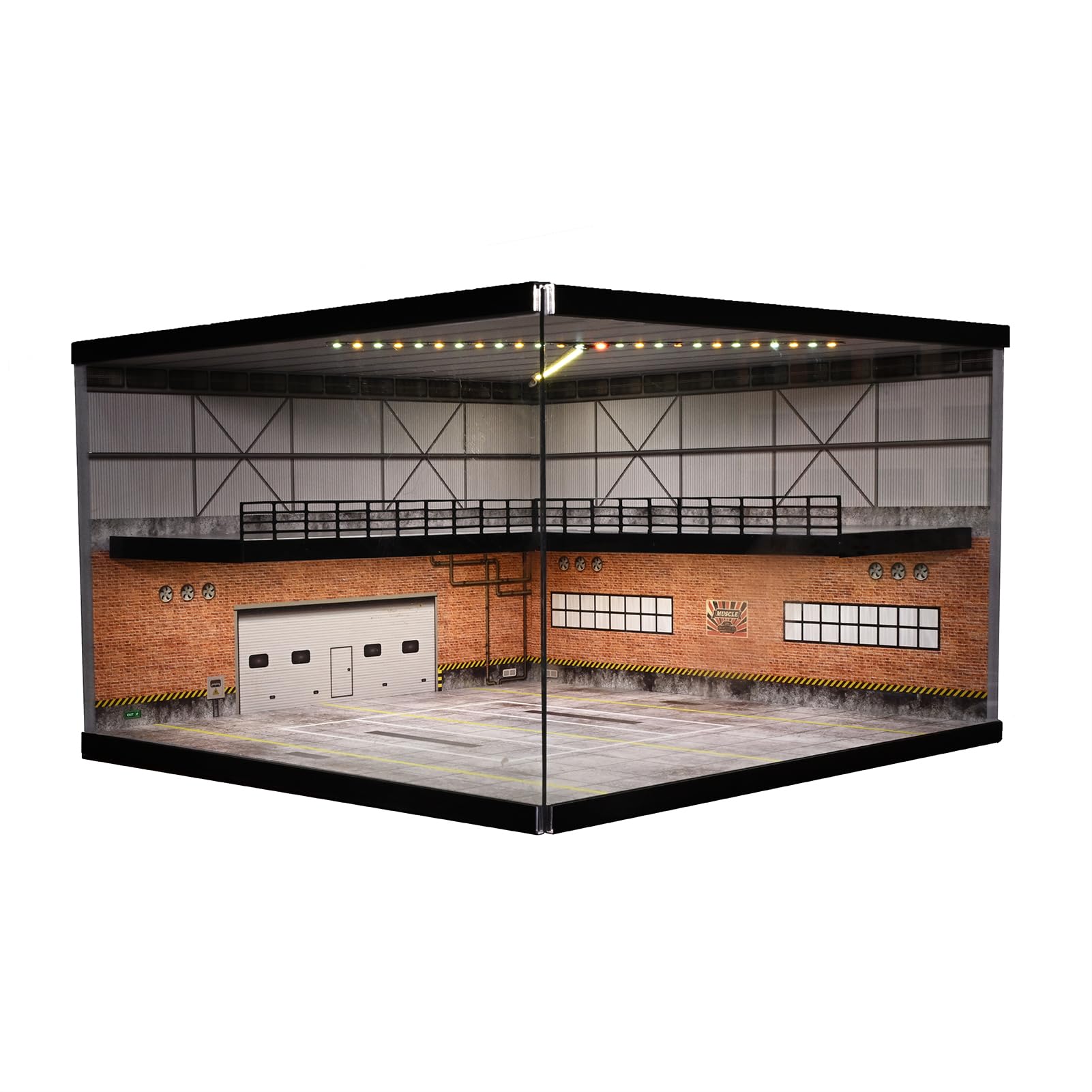 Amazon.co.jp: 1/64 ジオラマ カーガレージモデル LED照明 ダイ